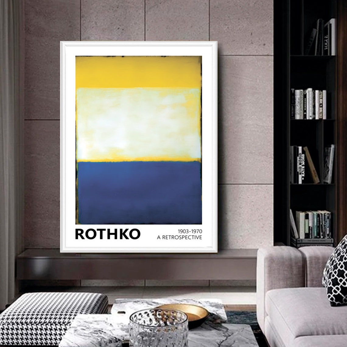 Mark Rothko Yellow White and Blue Color Field Retrospective Poster - Image 2