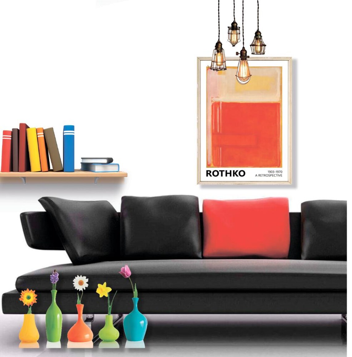 Mark Rothko Orange Red Color Field Retrospective Abstract Art Poster - Image 2