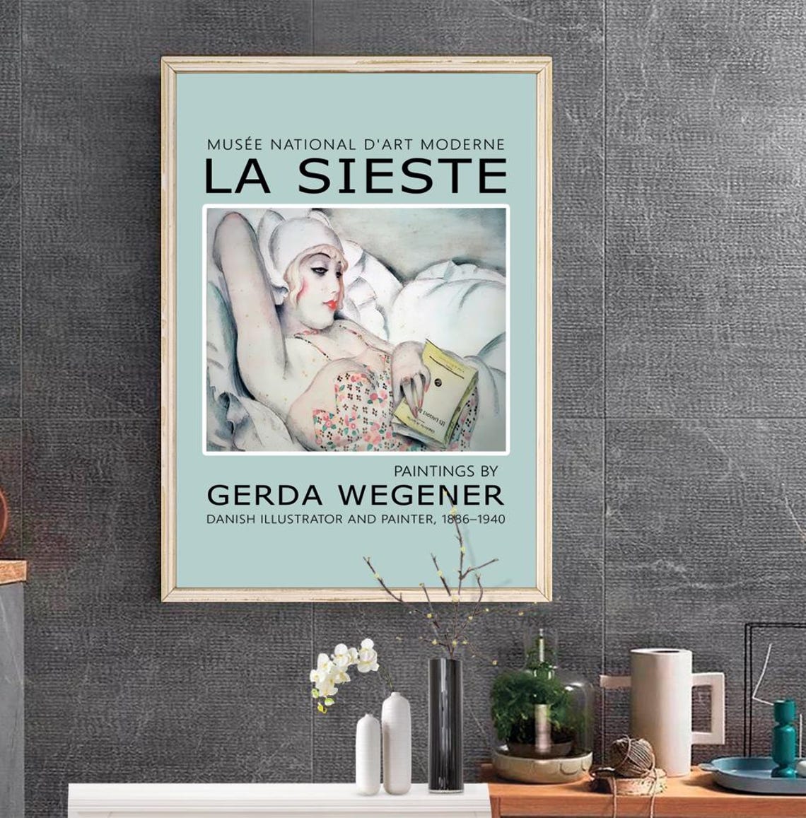 Gerda Wegener La Sieste Reclining Reader Danish Painter Art Poster - Image 2