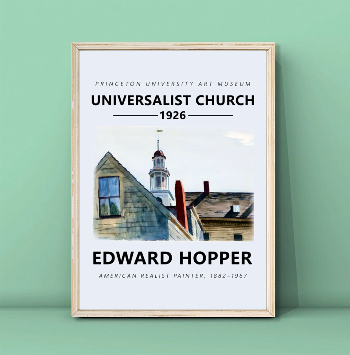 Edward Hopper Universalist Church 1926 Watercolor Steeple Poster