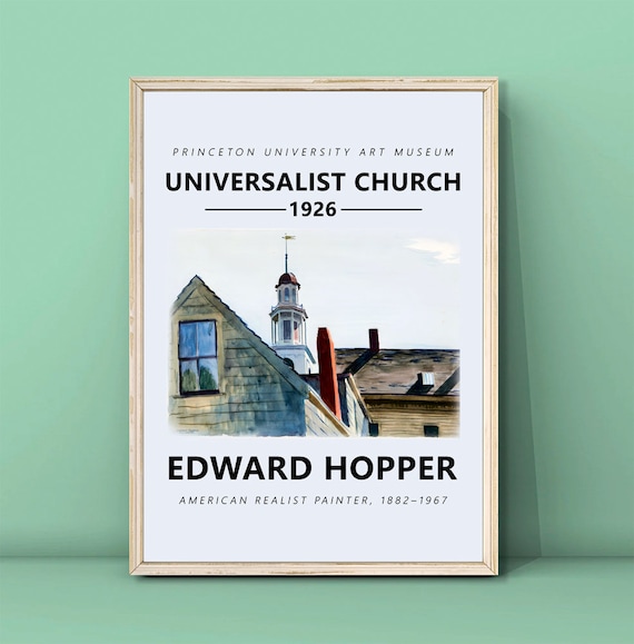 Edward Hopper Universalist Church 1926 Watercolor Steeple Poster