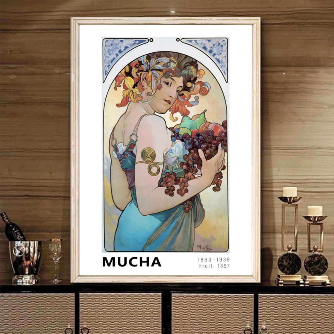 Alphonse Mucha Fruit 1897 Art Nouveau Exhibition Style Art Poster - Image 3