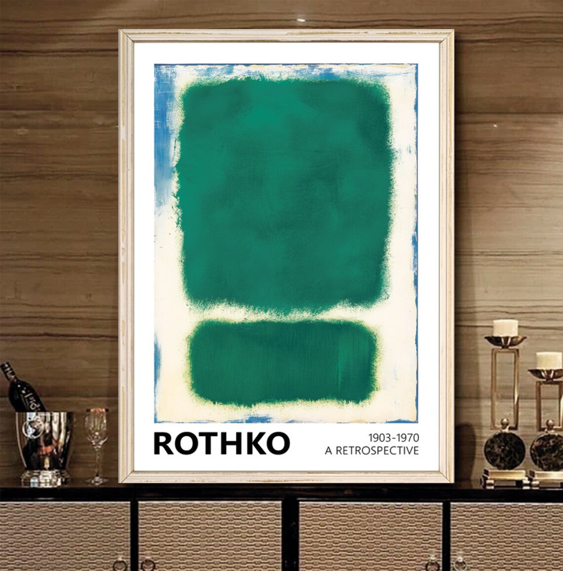 Mark Rothko Green Blue Beige Exhibition Poster - Image 2
