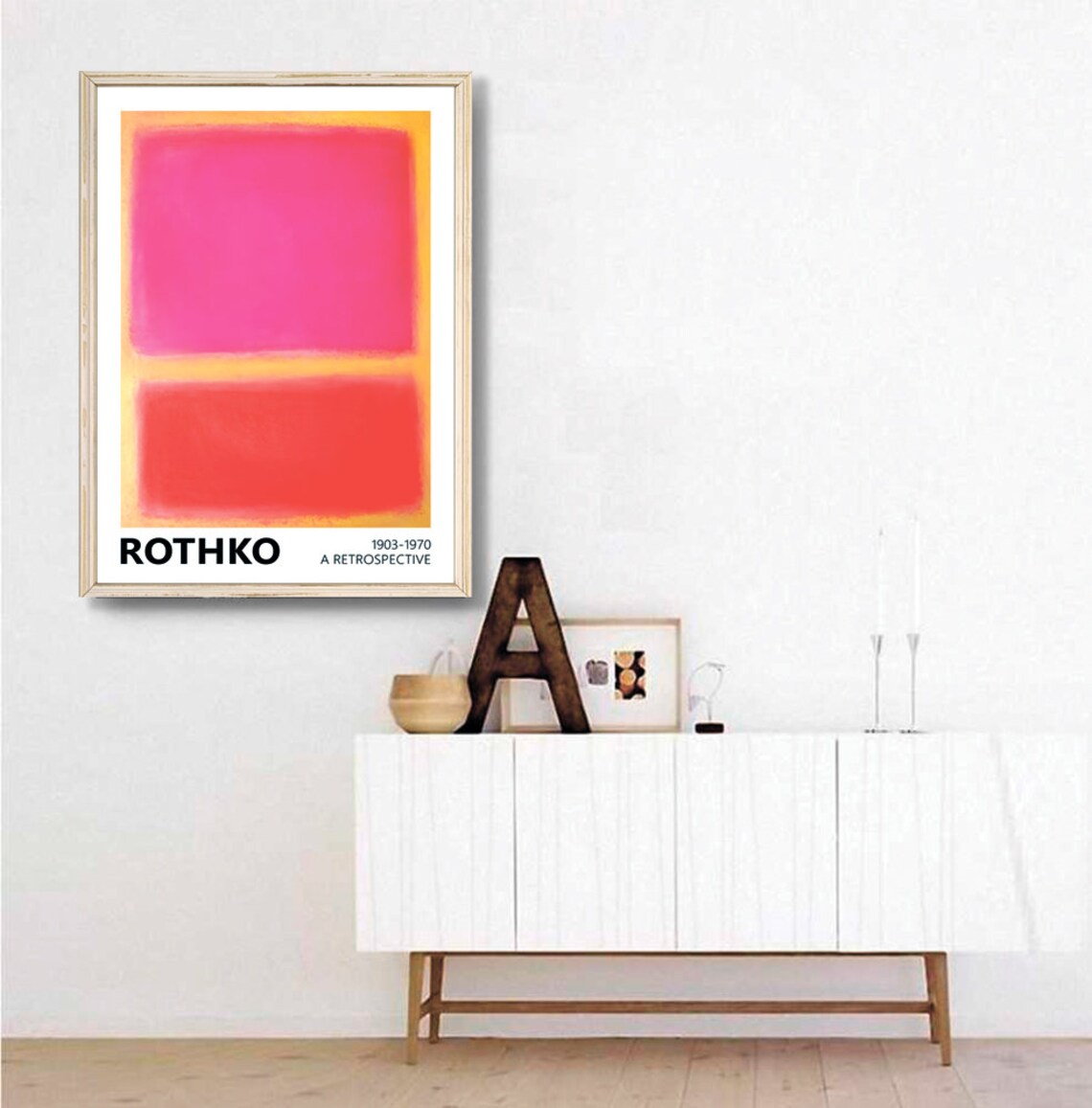 Mark Rothko Retrospective Exhibition Poster Pink Red Orange Abstract Color Art - Image 3
