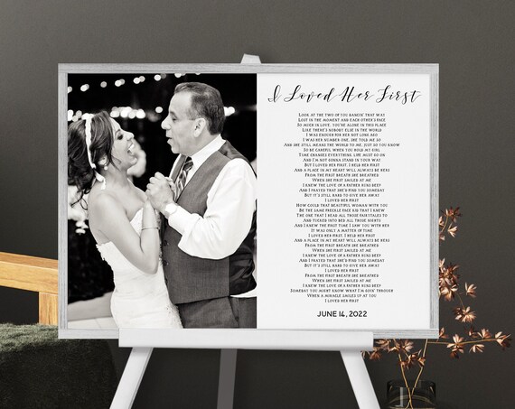 "I Loved Her First" Father Daughter Dance Song Lyric Wedding Poster