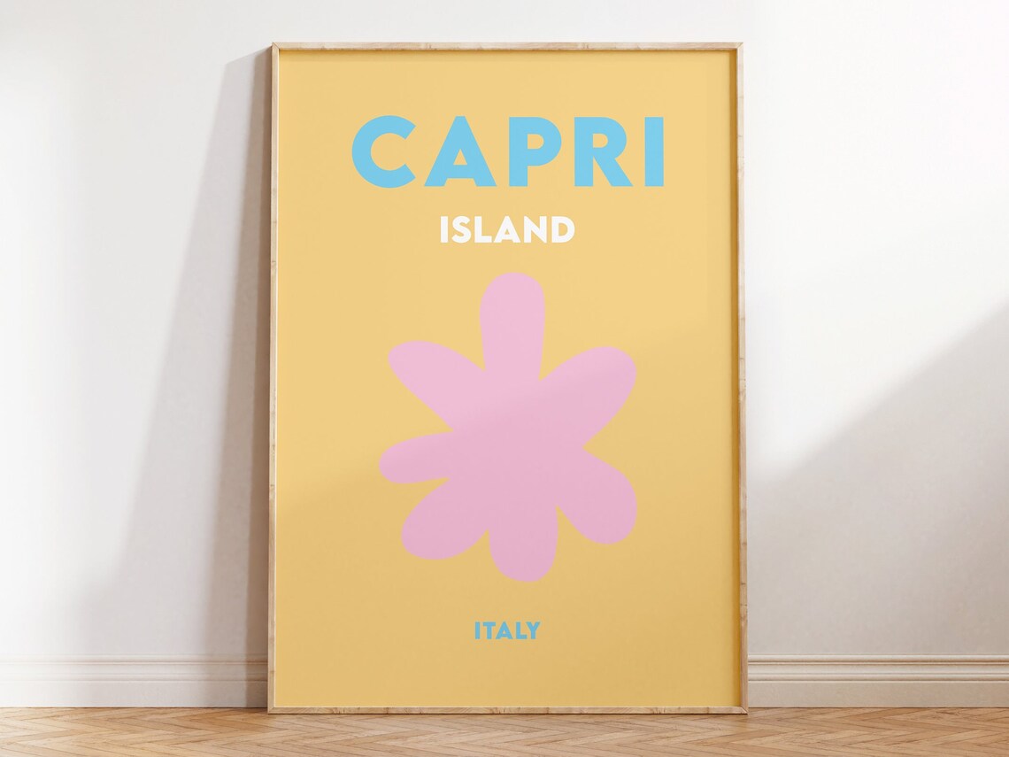 Capri Coast Minimalist Travel Poster, Italy Beach Art Print - Image 4