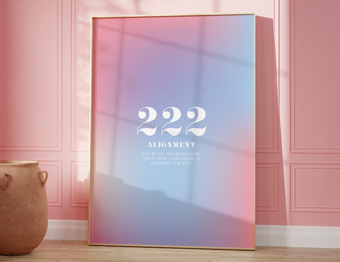 Angel Number 222 Gradient Aura Art Print - Image 2