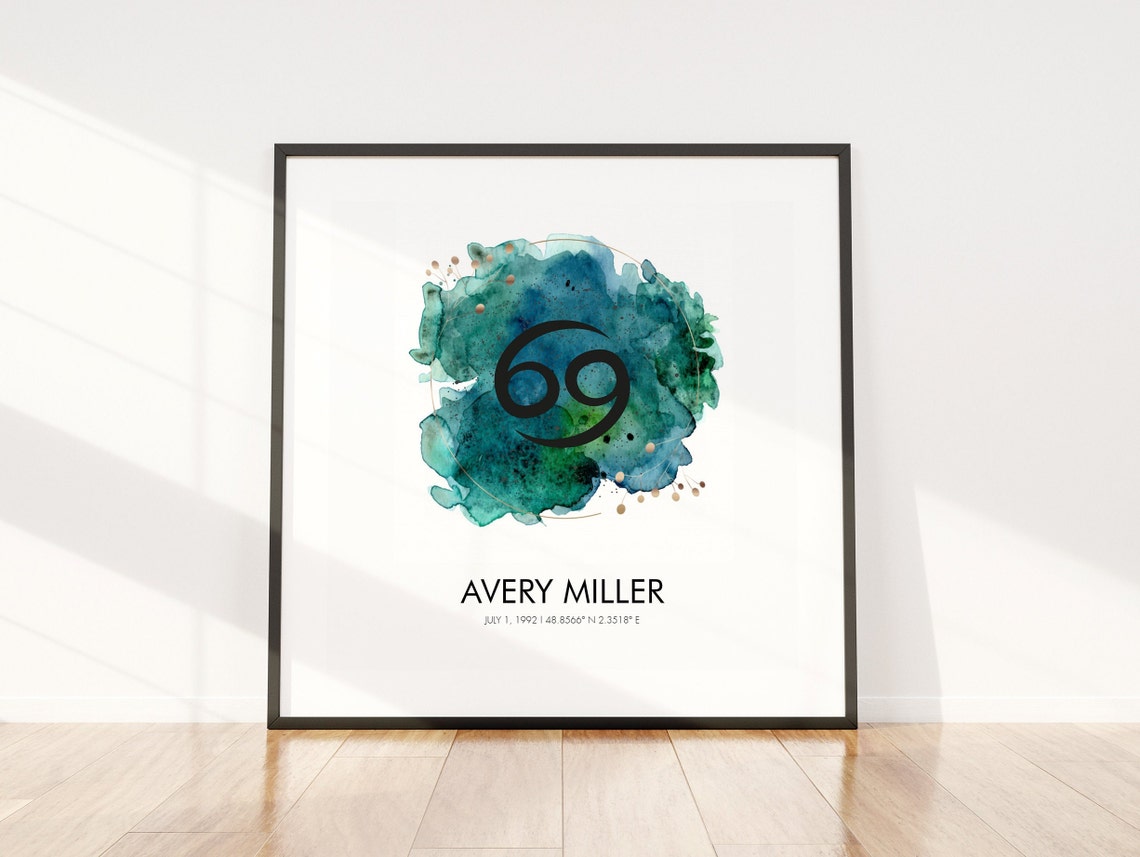 Cancer Zodiac Print Zodiac Art Cancer Poster Cancer Zodiac Gifts Cancer Zodiac Print Cancer Zodiac Wall Art - Image 2
