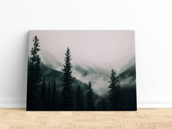 Foggy Forest Print Art Print Large Art Foggy Forest Foggy Forest Wall Art Foggy Mountain Art Prints Foggy Tree