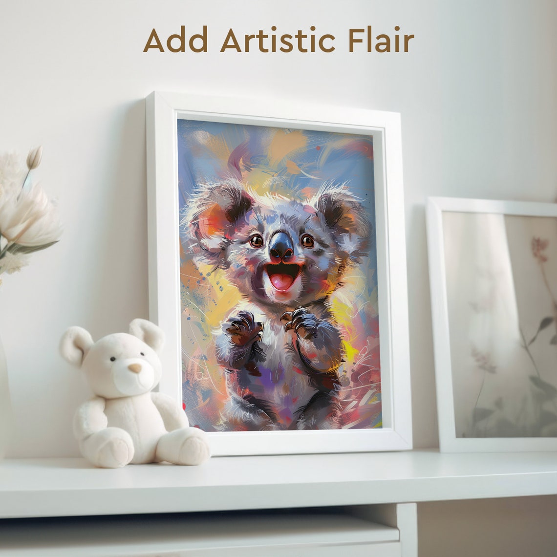 Laughing Happy Koala Bear in a Colorful Expressive Painting Poster - Image 2