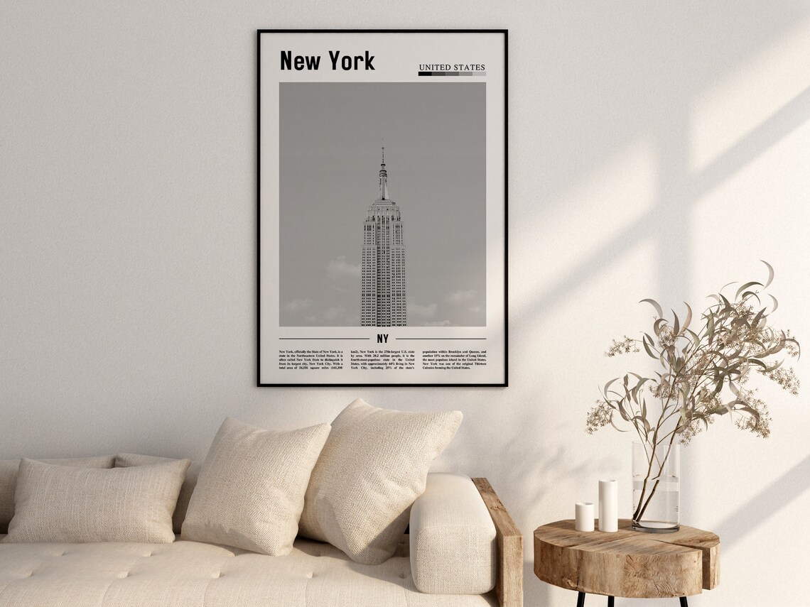 New York Minimal Travel Poster, Black And White - Image 2