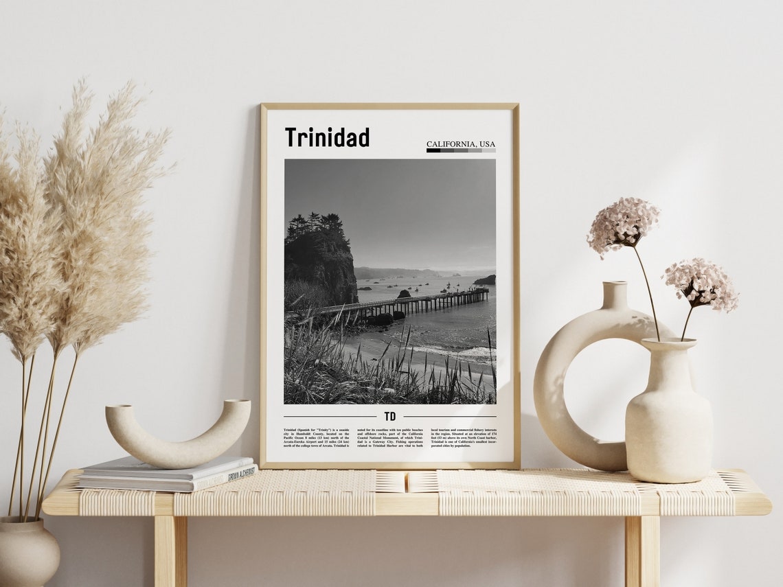 Trinidad Poster Black And White Trinidad Print Black And White Trinidad Wall Art Minimal Travel Print Travel Poster - Image 6