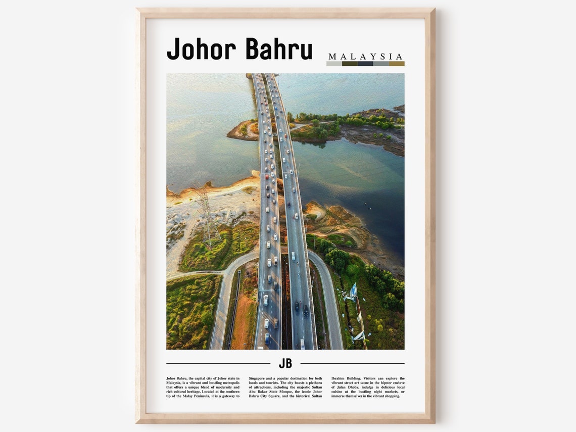 Johor Bahru Poster Johor Bahru Print Johor Bahru Wall Art Asia Print Asia Poster Asia Photo Minimal Travel Poster