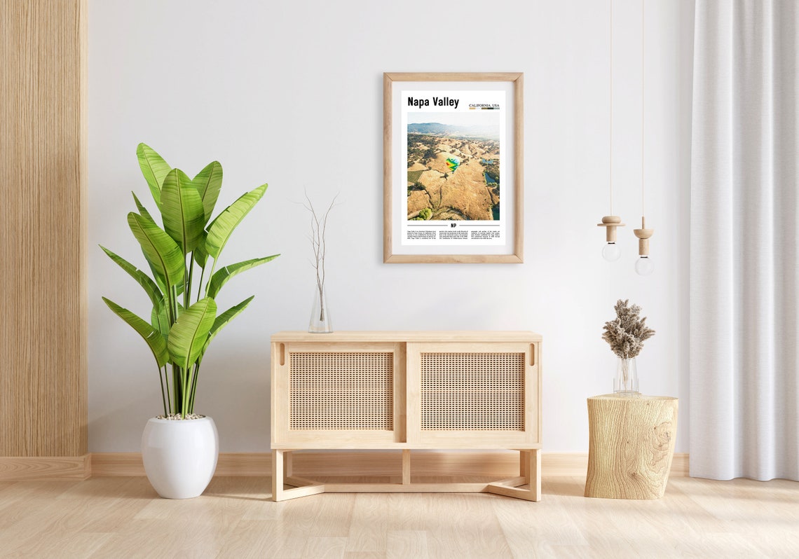 Napa Valley Print Napa Valley Poster Napa Valley Wall Art Minimal Travel Print Minimal City Poster Travel Destination Oil Painting Poster - Image 3