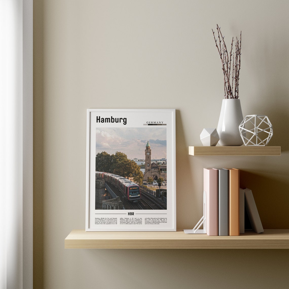Hamburg Print Hamburg Poster Hamburg Wall Art Minimal Travel Print Minimal City Poster Travel Destination City Print Oil Painting Poster - Image 2