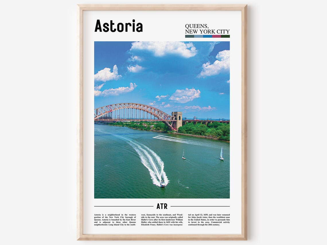 Astoria Travel Poster, Colorful City Artwork