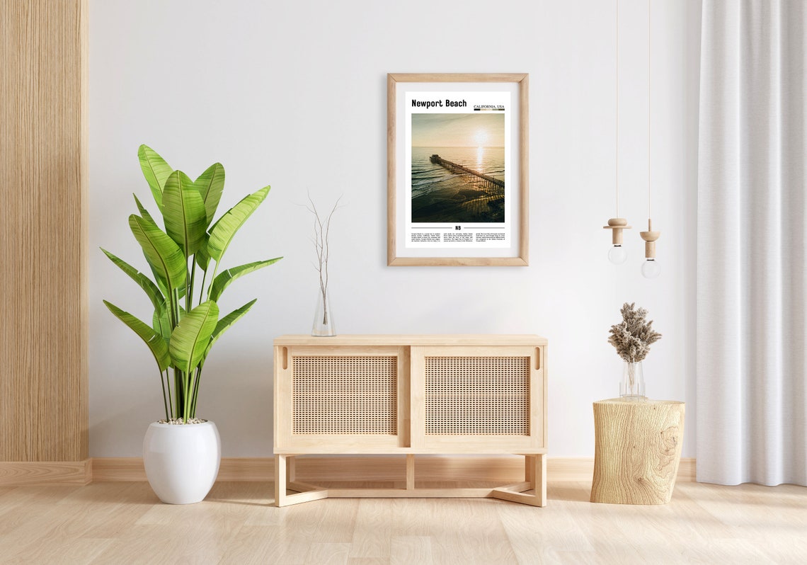 Newport Beach Print Newport Beach Poster Newport Beach Wall Art Minimal Travel Print Minimal City Poster Destination Oil Painting Poster - Image 3