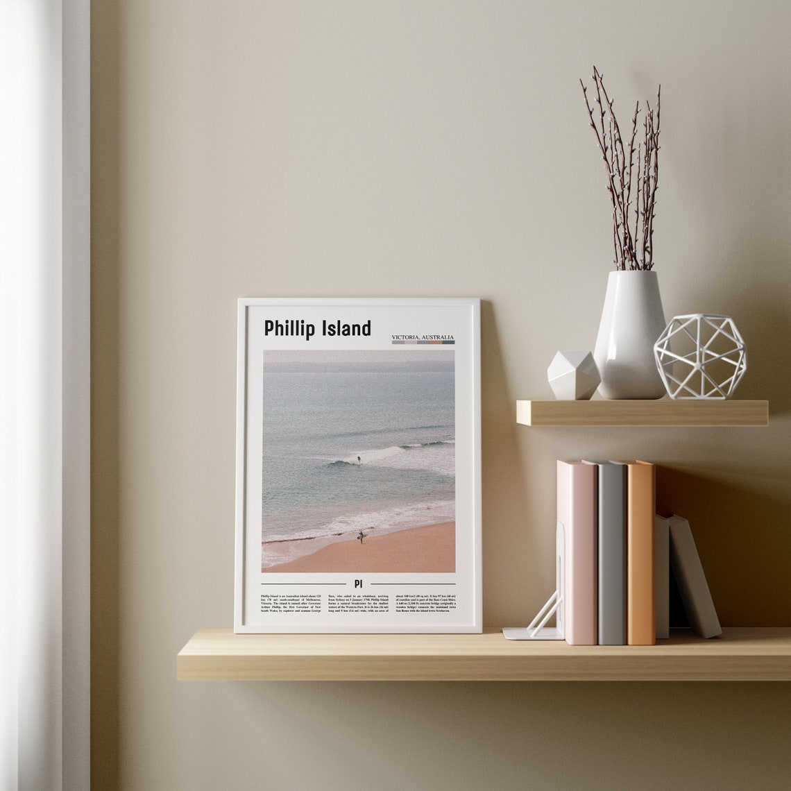 Phillip Island Print Phillip Island Poster Phillip Island Wall Art Minimal Travel Print Minimal City Poster Travel Oil Painting Poster - Image 3
