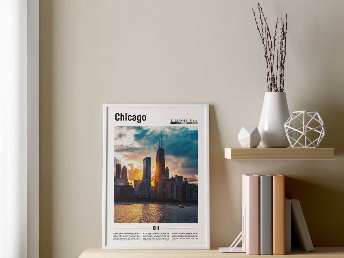 Chicago Print Chicago Poster Chicago Wall Art United States Photo United States Poster United States Print - Image 3