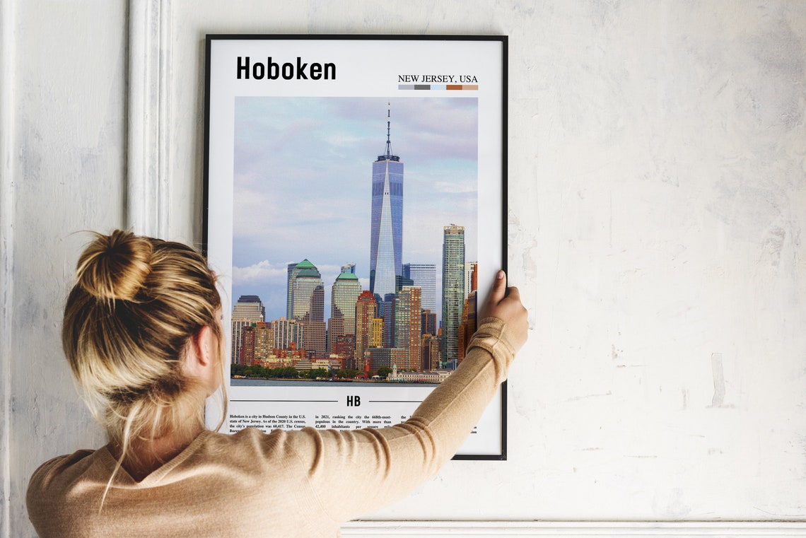 Hoboken Print Hoboken Poster Hoboken Wall Art Oil Painting Poster Colorful City Print City Artwork Travel Artwork Travel Wall Art - Image 4