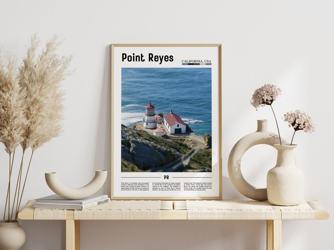 Point Reyes Print Point Reyes Poster Point Reyes Wall Art Minimal Travel Print Minimal City Poster Travel Destination Oil Painting Poster - Image 6