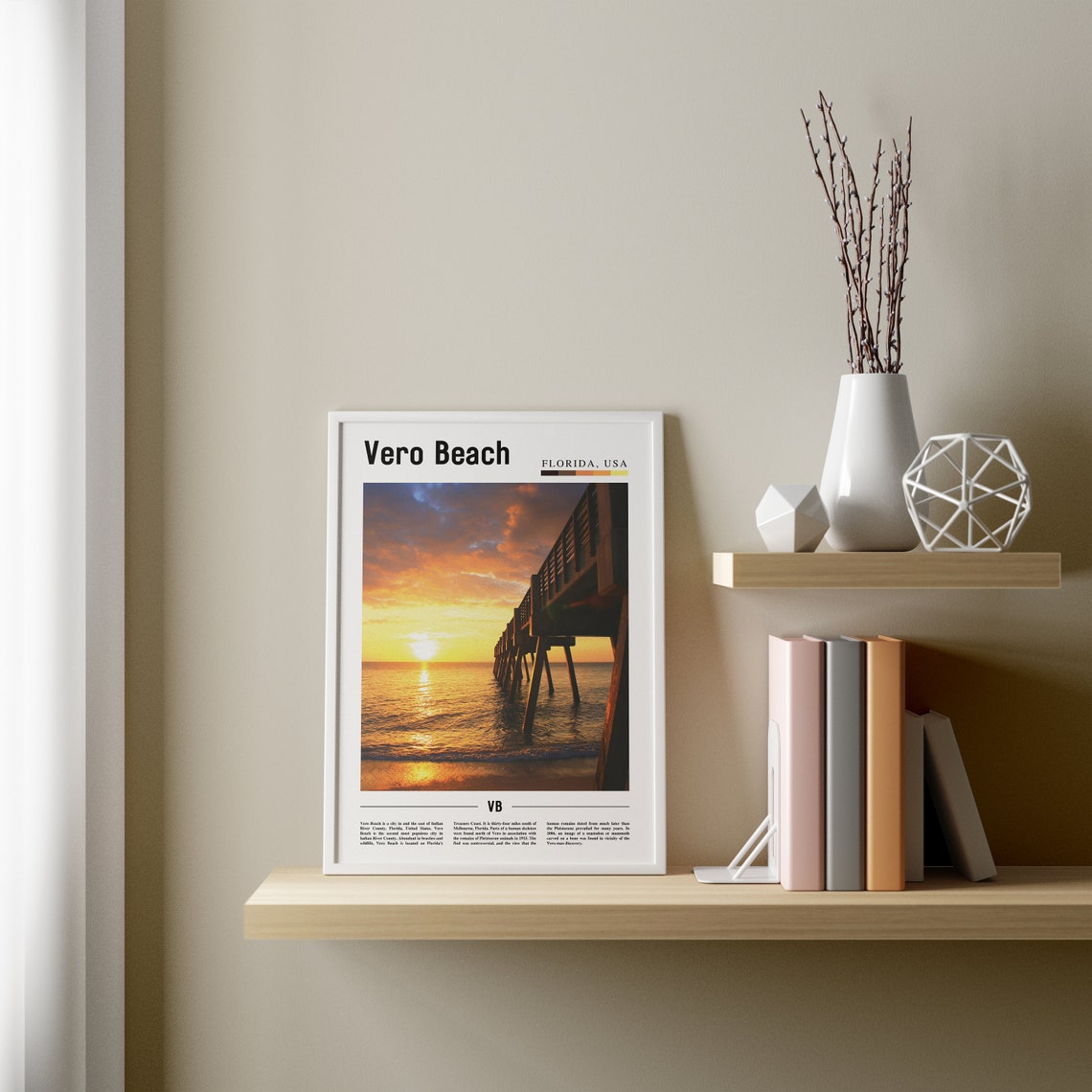 Vero Beach Print Vero Beach Poster Vero Beach Wall Art Oil Painting Poster Colorful City Print City Artwork Travel Artwork Travel Art - Image 3