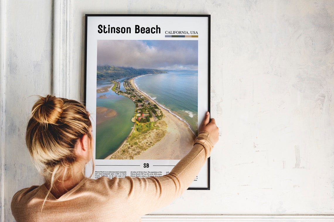 Stinson Beach Print Stinson Beach Poster Stinson Beach Wall Art Oil Painting Poster Colorful City Print City Artwork Travel Artwork - Image 5