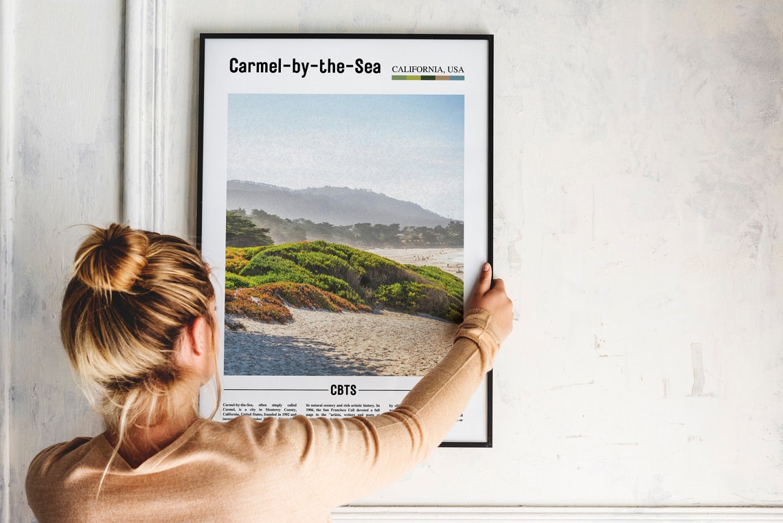 Carmel By The Sea Print Carmel By The Sea Poster Carmel By The Sea Wall Art Oil Painting Poster Colorful City Print Travel City Artwork - Image 5