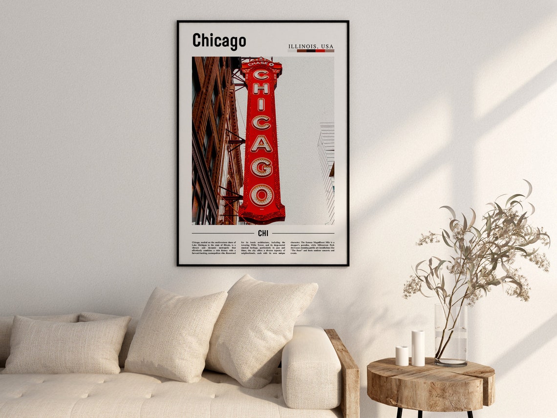 Chicago Print Chicago Poster Chicago Wall Art United States Photo United States Poster United States Print - Image 2