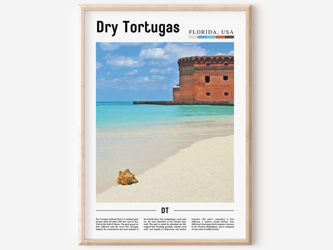 Dry Tortugas Print Dry Tortugas Poster Dry Tortugas Wall Art Oil Painting Poster City Print City Artwork Travel Artwork Travel Wall Art