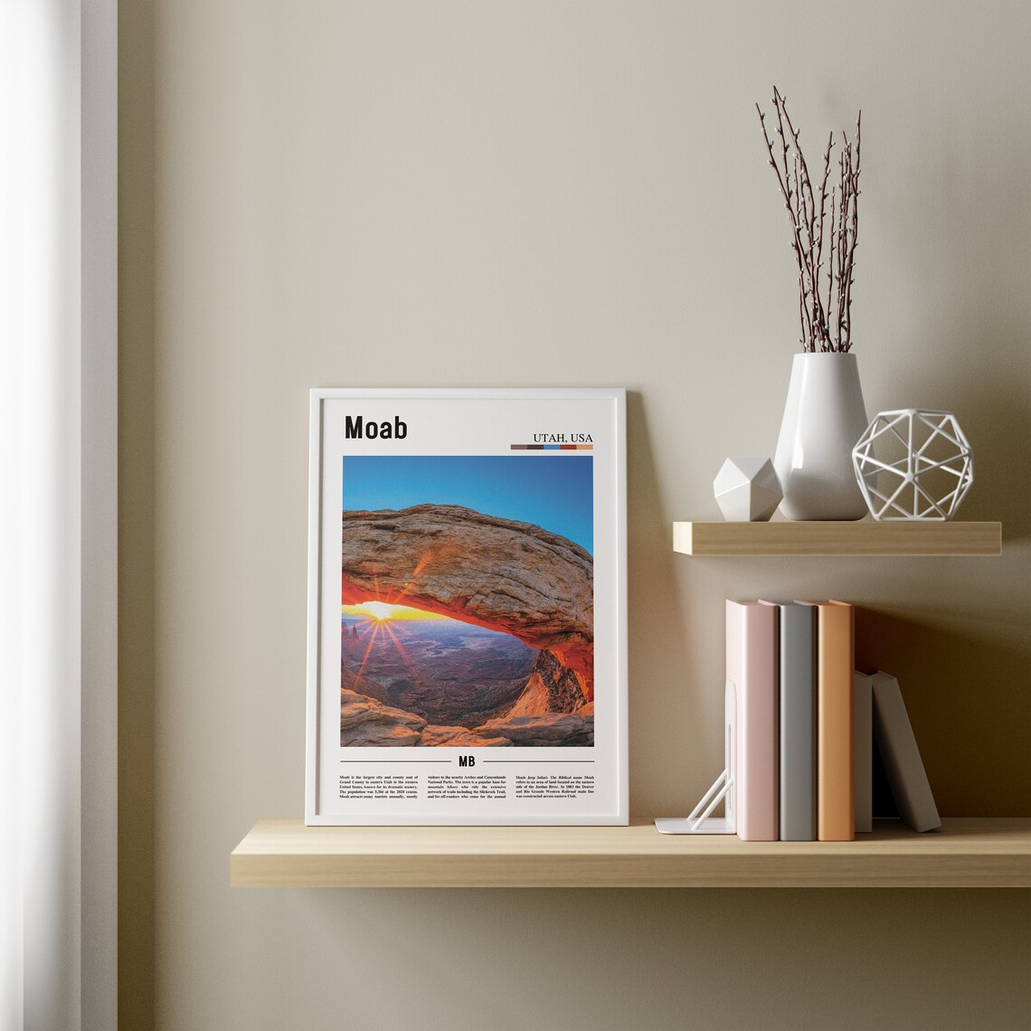 Moab Oil Painting Poster, Colorful City Artwork - Image 3
