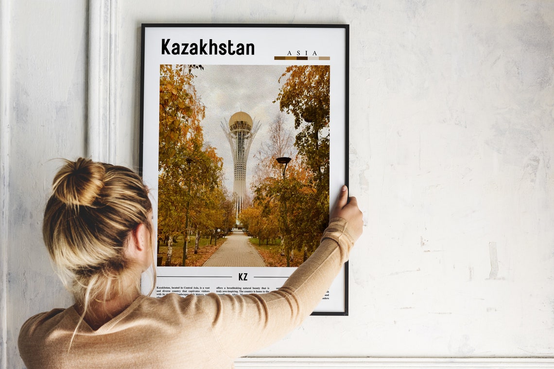 Kazakhstan Poster Kazakhstan Print Kazakhstan Wall Art Asia Print Asia Poster Asia Photo Minimal Travel Poster - Image 5