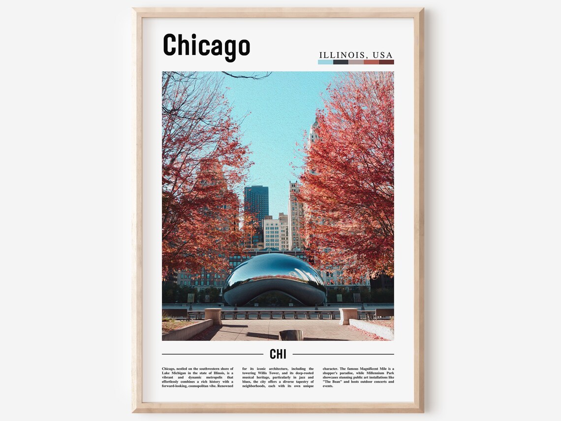 Chicago Travel Poster, United States Photo