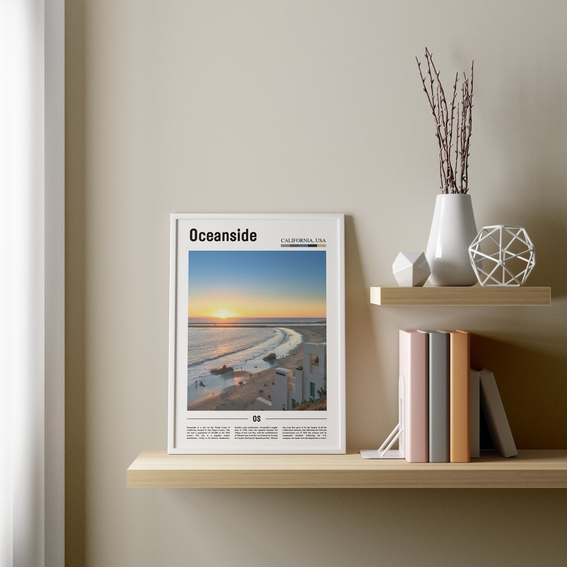 Oceanside Print Oceanside Poster Oceanside Wall Art Oil Painting Poster Colorful City Print City Artwork Travel Artwork Travel Wall Art - Image 4