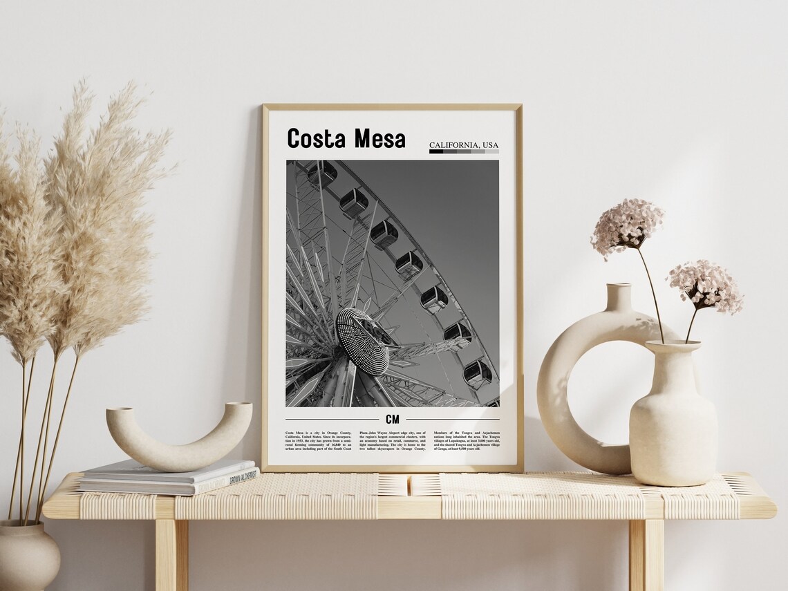 Costa Mesa Travel Poster, Minimal Travel Print - Image 6