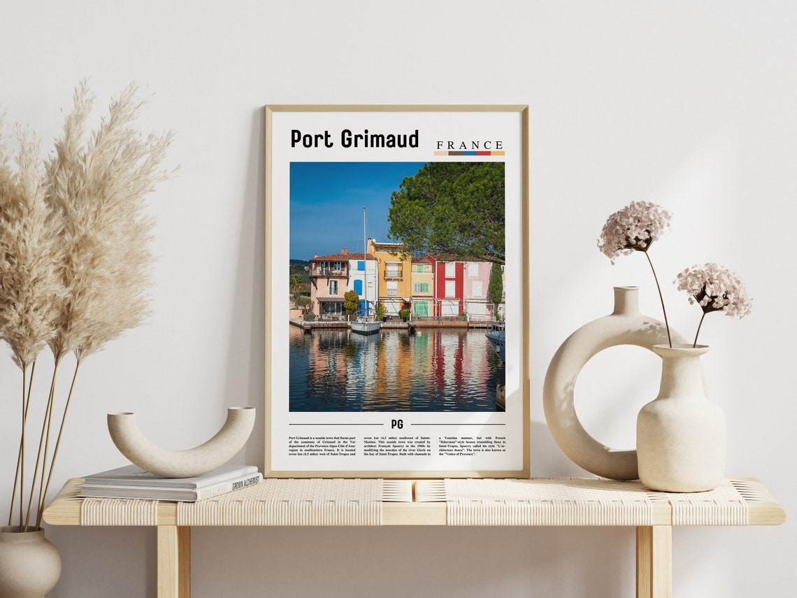 Port Grimaud Print Port Grimaud Poster Port Grimaud Wall Art Minimal Travel Print Minimal City Poster Travel Oil Painting Poster - Image 6
