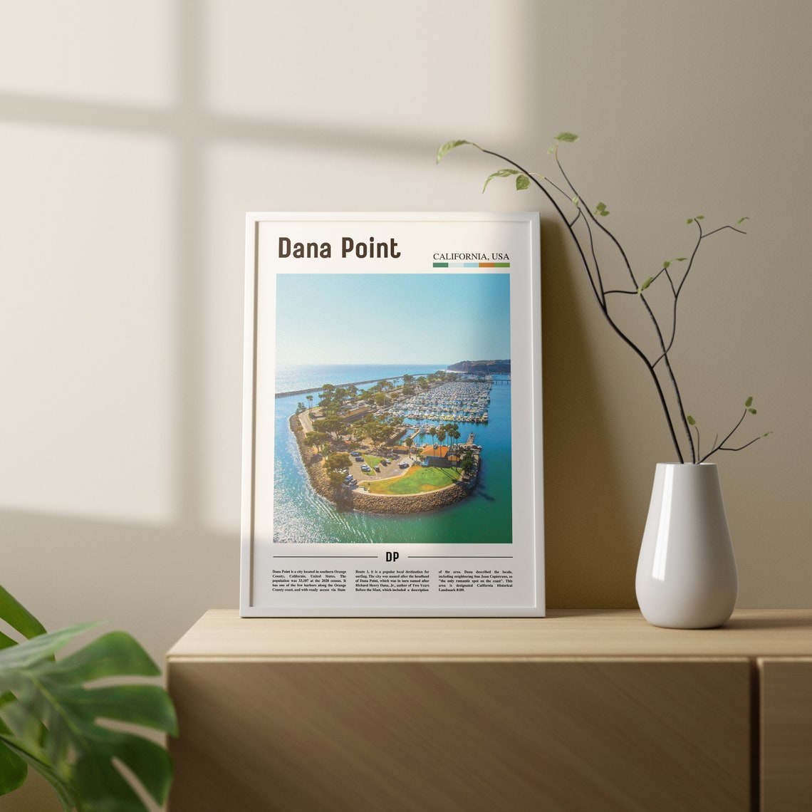 Dana Point Print Dana Point Poster Dana Point Wall Art Oil Painting Poster Colorful City Print City Artwork Travel Artwork Travel Art - Image 2