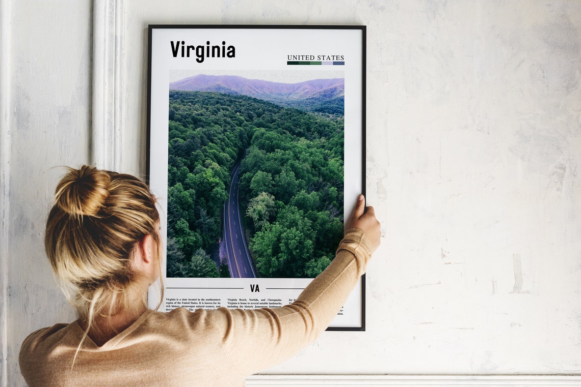 Virginia Poster Virginia Print Virginia Wall Art United States Photo United States Poster United States Print - Image 4
