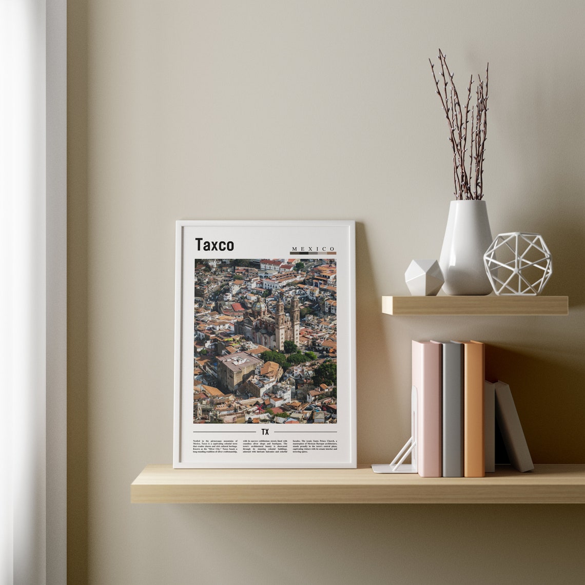 Taxco Poster Taxco Print Taxco Wall Art Minimal Travel Print Travel Destination Oil Painting Poster - Image 4