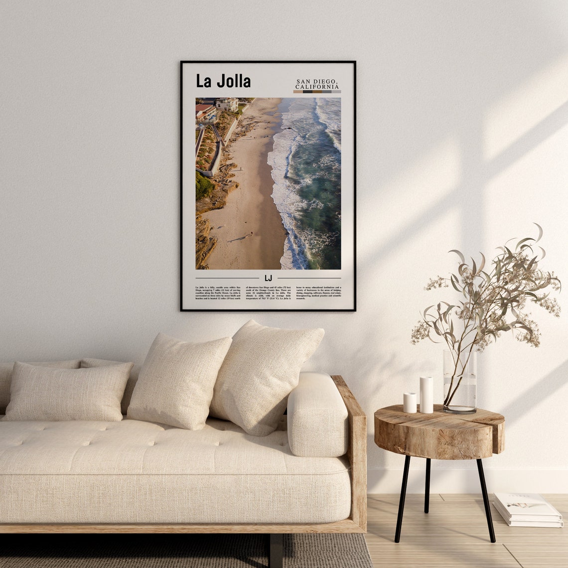 La Jolla Print La Jolla Poster La Jolla Wall Art Minimal Travel Print Minimal City Poster Travel Destination Print Oil Painting Poster - Image 2