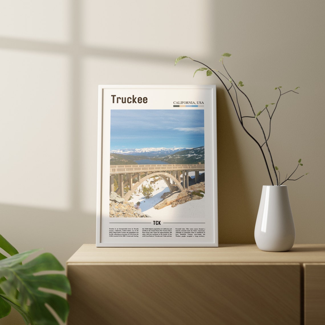 Truckee Print Truckee Poster Truckee Wall Art Oil Painting Poster Colorful City Print City Artwork Travel Artwork Travel Wall Art - Image 2