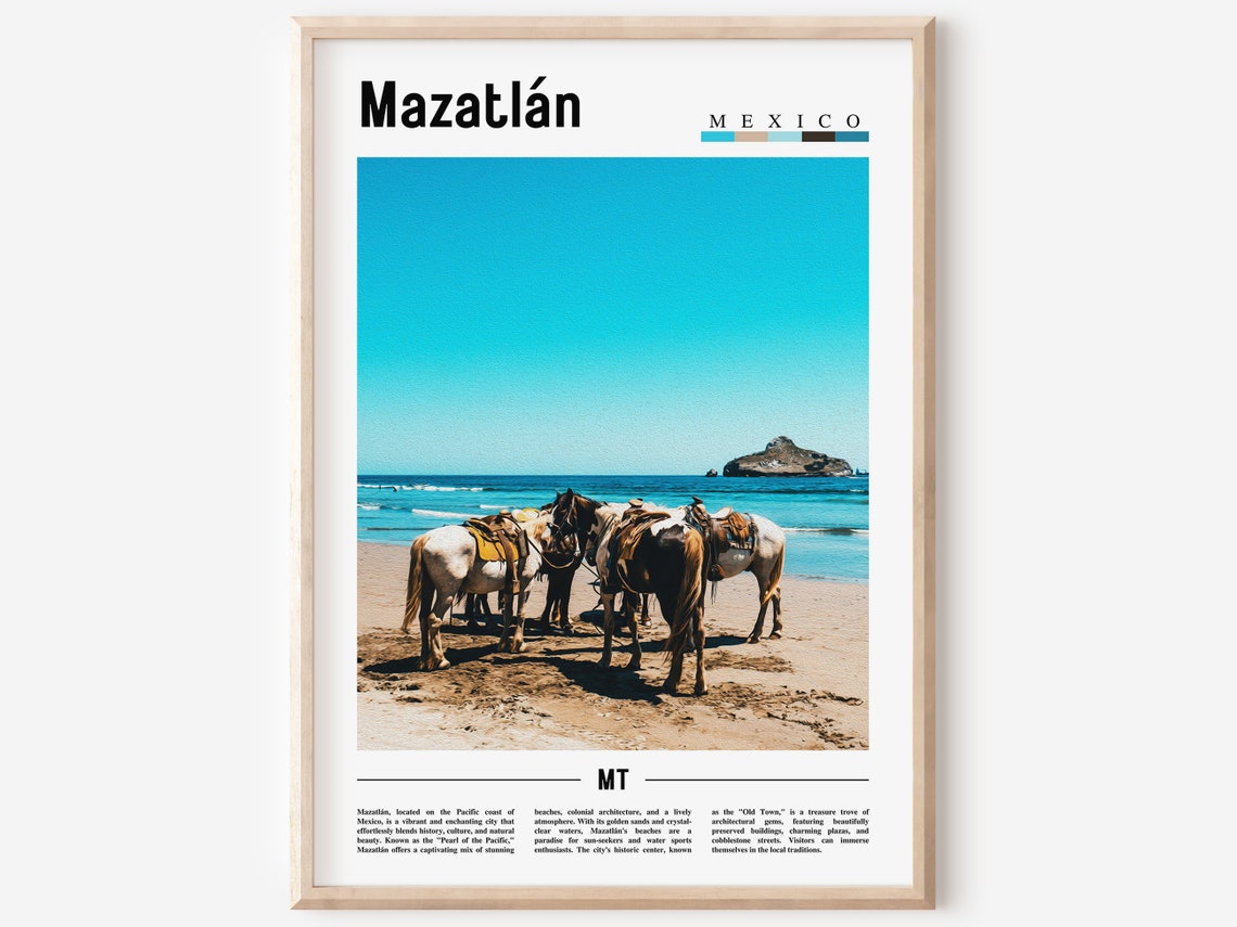 Mazatln Poster Mazatln Print Mazatln Wall Art Minimal Travel Print Travel Destination Oil Painting Poster