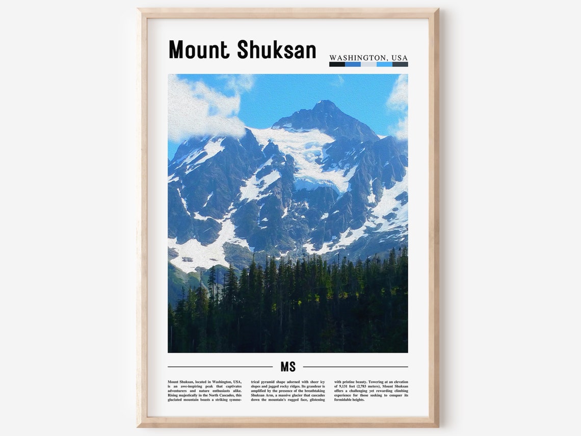 Mount Shuksan Poster Mount Shuksan Print Mount Shuksan Wall Art United States Photo United States Poster United States Print