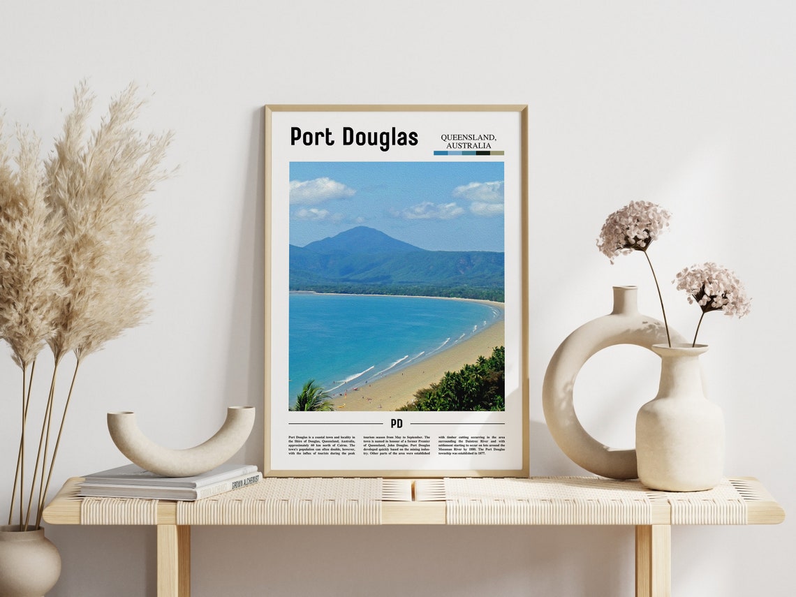 Port Douglas Print Port Douglas Poster Port Douglas Wall Art Minimal Travel Print Minimal City Poster Destination Oil Painting Poster - Image 5