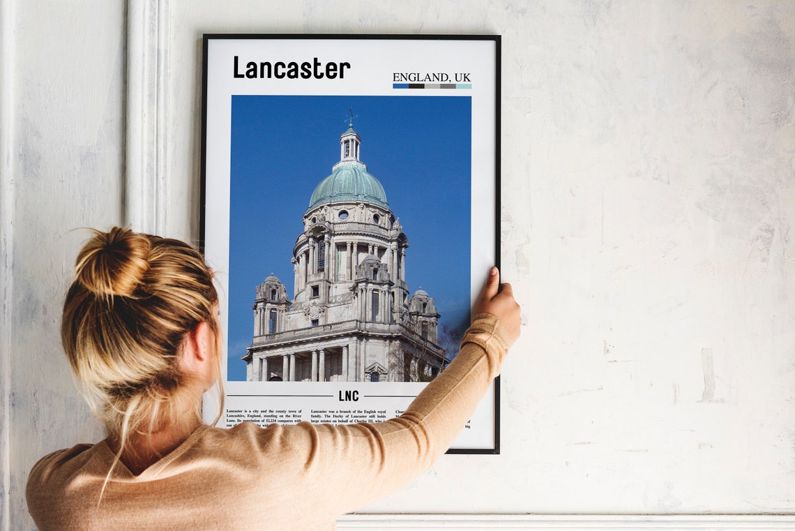 Lancaster Print Lancaster Poster Lancaster Wall Art Oil Painting Poster Colorful City Print City Artwork Travel Artwork Travel Wall Art - Image 4