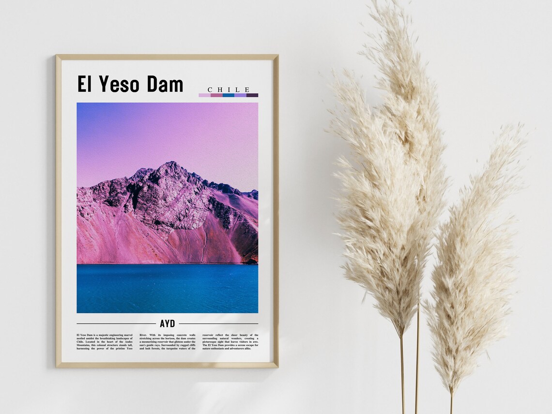 El Yeso Dam Travel Poster, South America - Image 4
