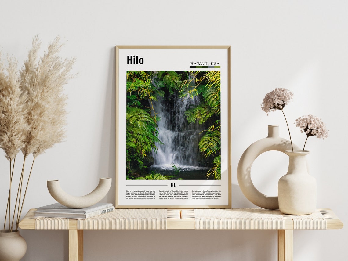 Hilo Print Hilo Poster Hilo Wall Art Minimal Travel Print Minimal City Poster Travel Destination Colorful City Print Oil Painting Poster - Image 5