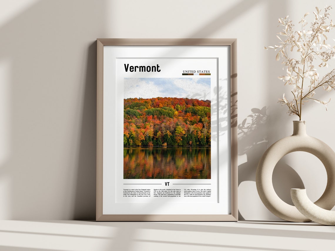 Vermont Poster Vermont Print Vermont Wall Art United States Photo United States Poster United States Print - Image 2