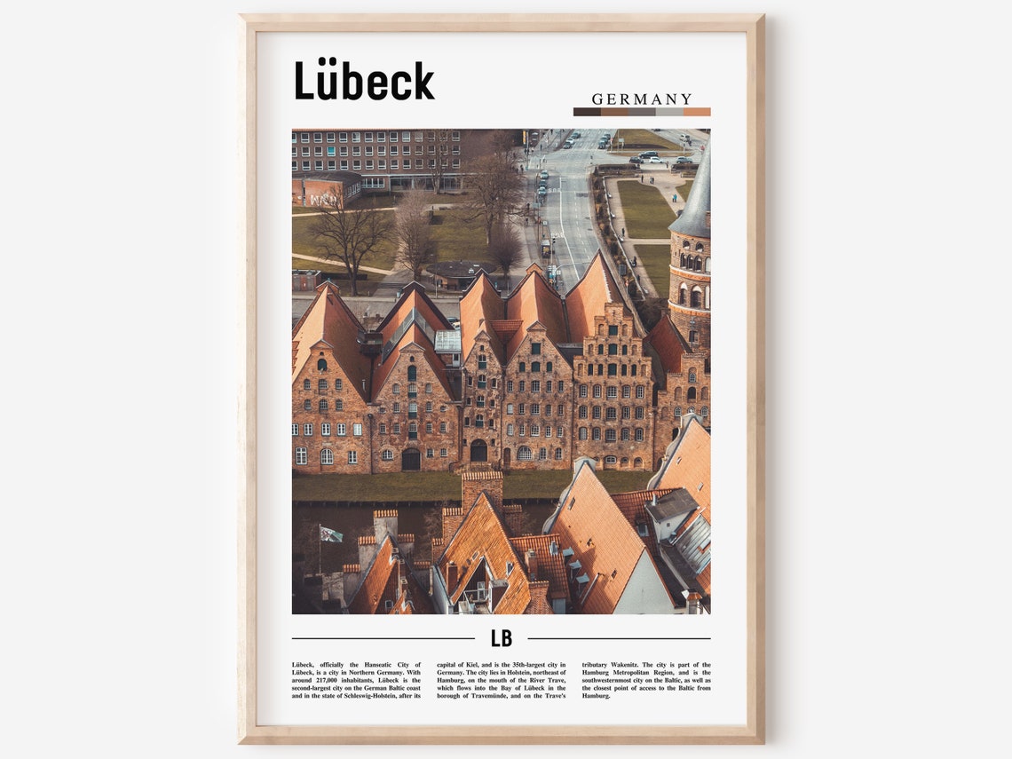 Lbeck Print Lbeck Poster Lbeck Wall Art Minimal Travel Print Minimal City Poster Travel Destination City Print Oil Painting Poster