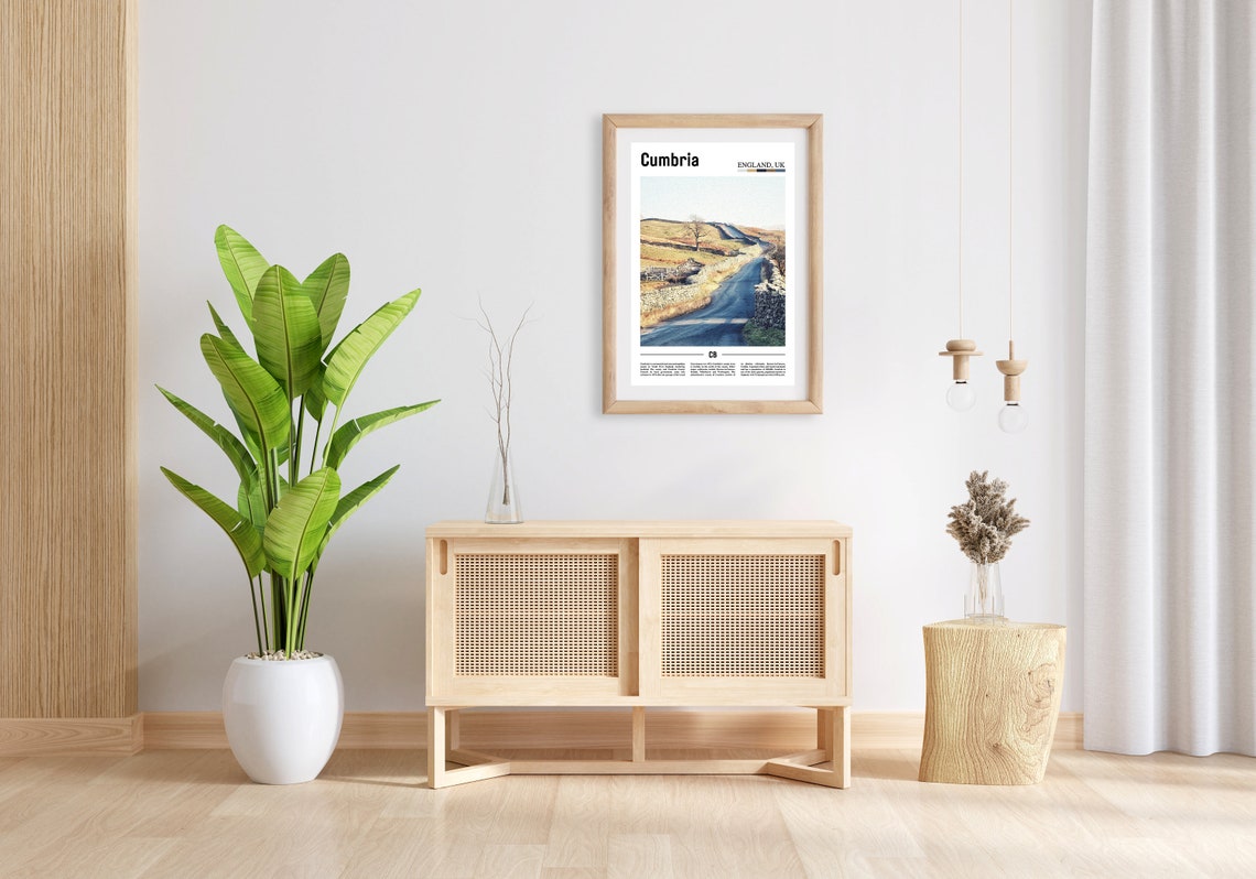 Cumbria Print Cumbria Poster Cumbria Wall Art Minimal Travel Print Minimal City Poster Travel Destination City Print Oil Painting Poster - Image 4